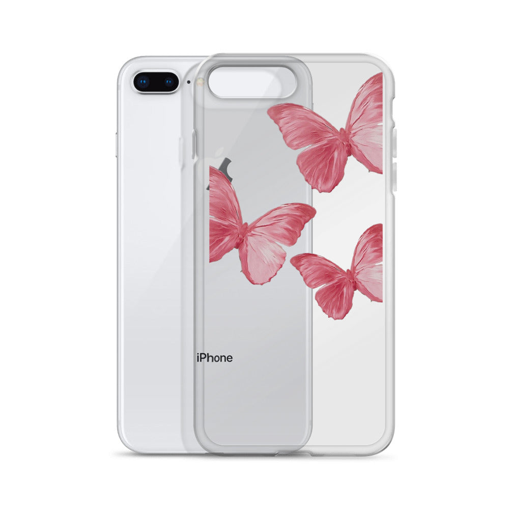 Transparent Pink Butterfly iPhone Case - Limitless Jewellery