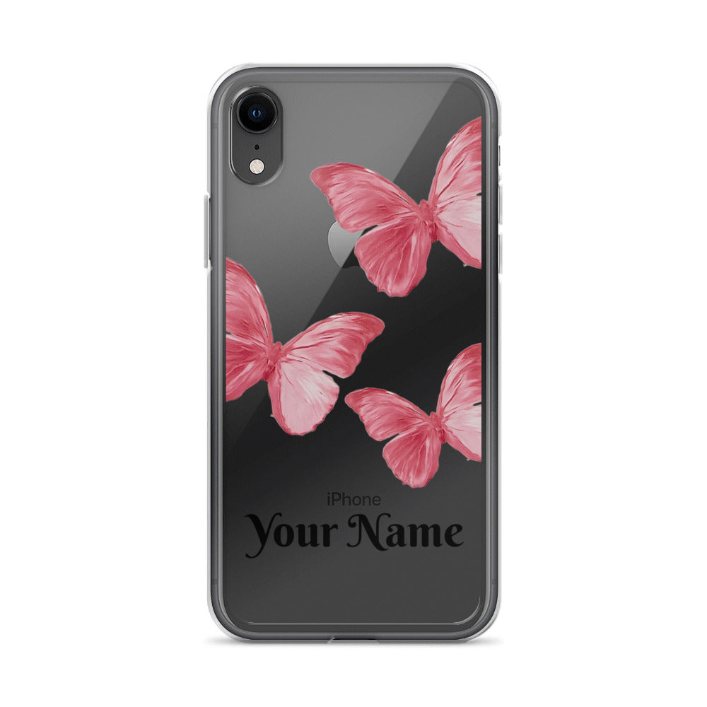 Personalized Pink Butterfly iPhone Case - Limitless Jewellery