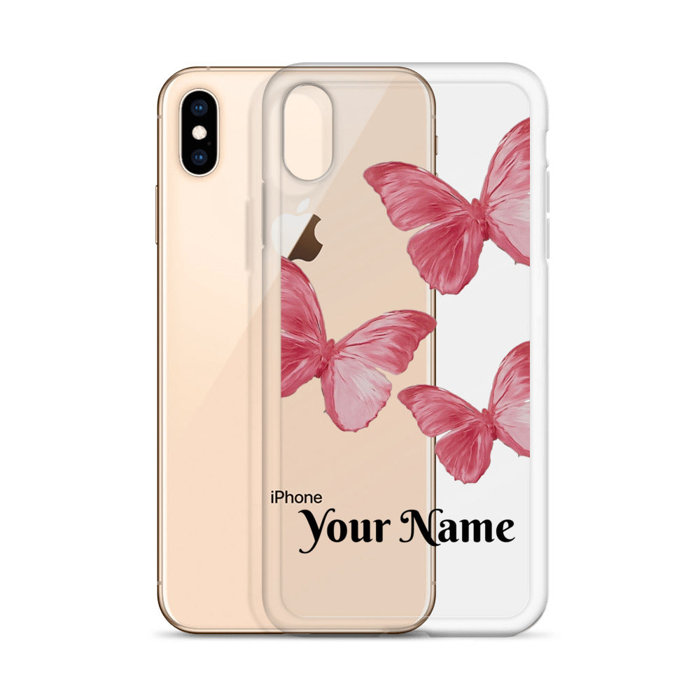 Personalized Pink Butterfly iPhone Case - Limitless Jewellery