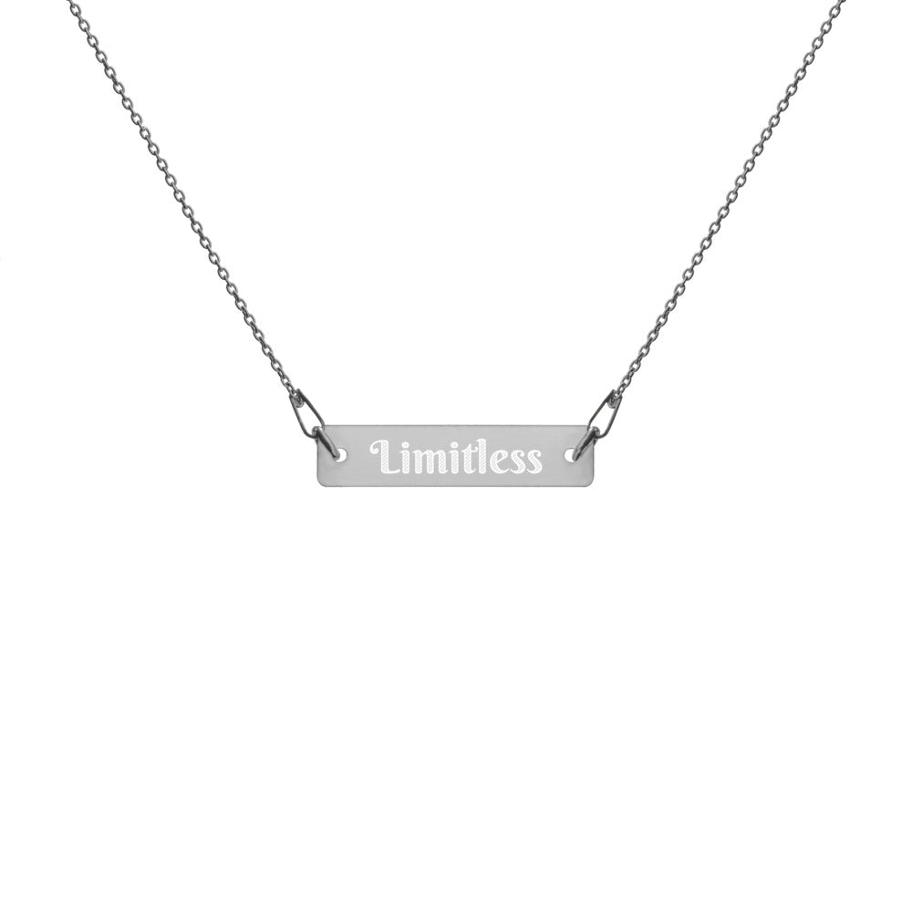 Engraved Bar Chain Necklace - Limitless Jewellery