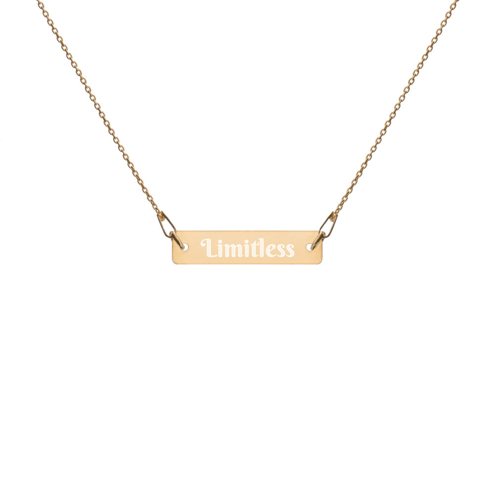 Engraved Bar Chain Necklace - Limitless Jewellery