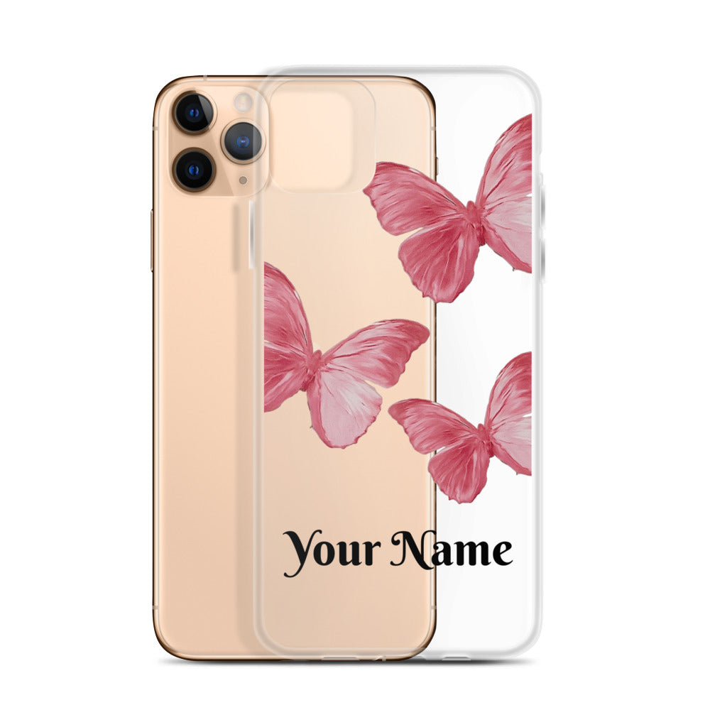 Personalized Pink Butterfly iPhone Case - Limitless Jewellery