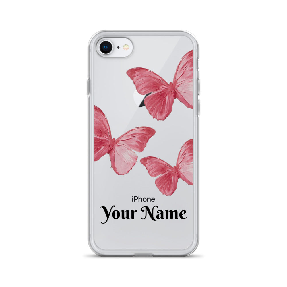 Personalized Pink Butterfly iPhone Case - Limitless Jewellery