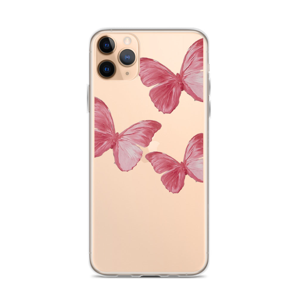 Transparent Pink Butterfly iPhone Case - Limitless Jewellery