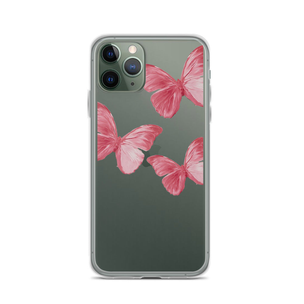 Transparent Pink Butterfly iPhone Case - Limitless Jewellery