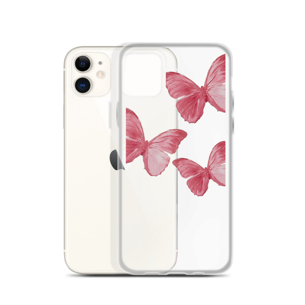 Transparent Pink Butterfly iPhone Case - Limitless Jewellery
