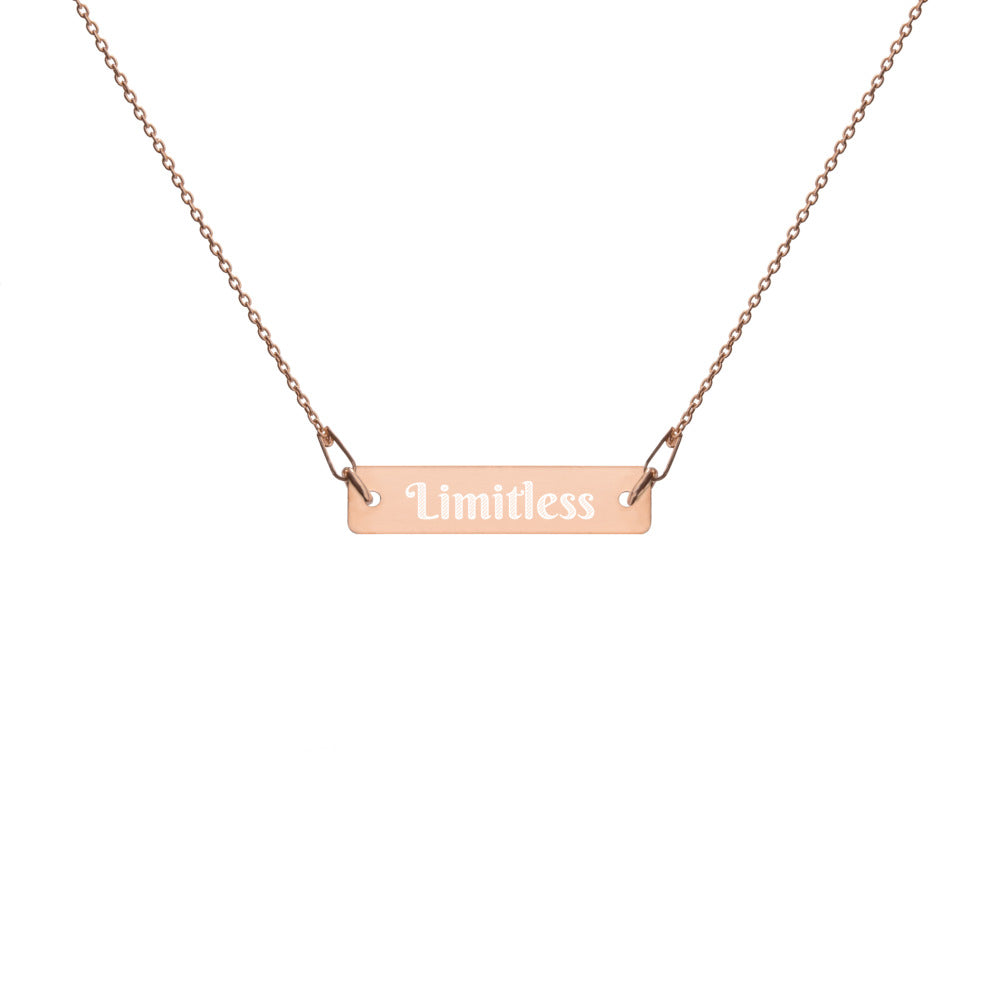 Engraved Bar Chain Necklace - Limitless Jewellery