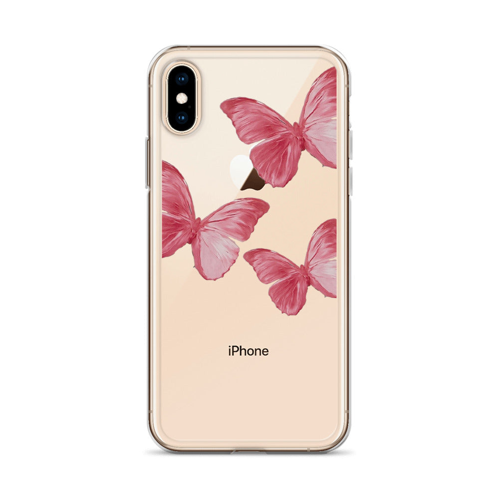 Transparent Pink Butterfly iPhone Case - Limitless Jewellery