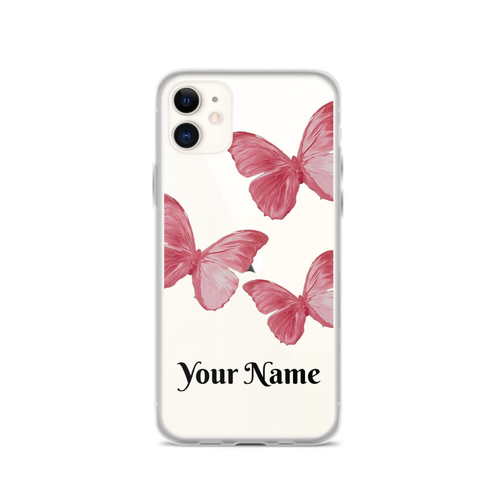 Personalized Pink Butterfly iPhone Case - Limitless Jewellery