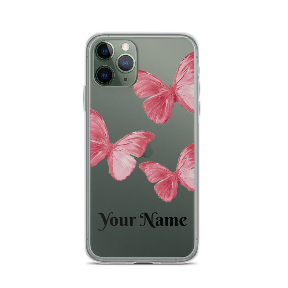 Personalized Pink Butterfly iPhone Case - Limitless Jewellery