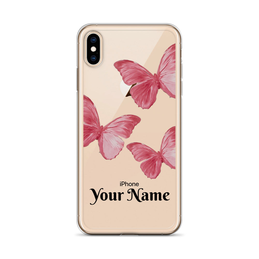 Personalized Pink Butterfly iPhone Case - Limitless Jewellery