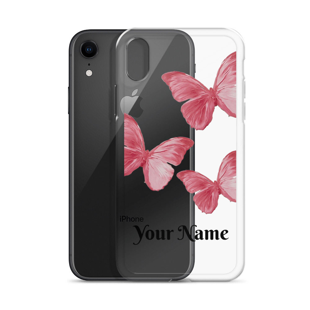 Personalized Pink Butterfly iPhone Case - Limitless Jewellery