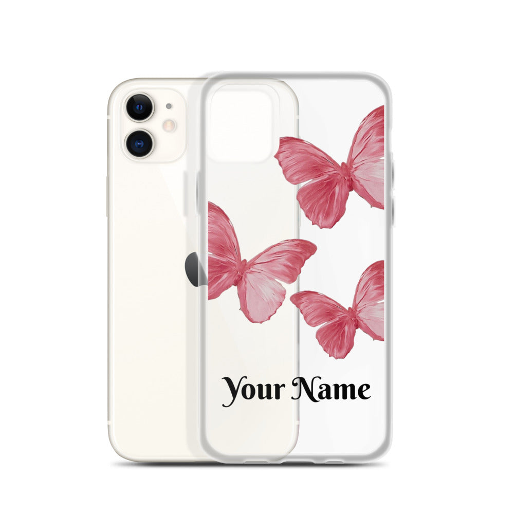 Personalized Pink Butterfly iPhone Case - Limitless Jewellery