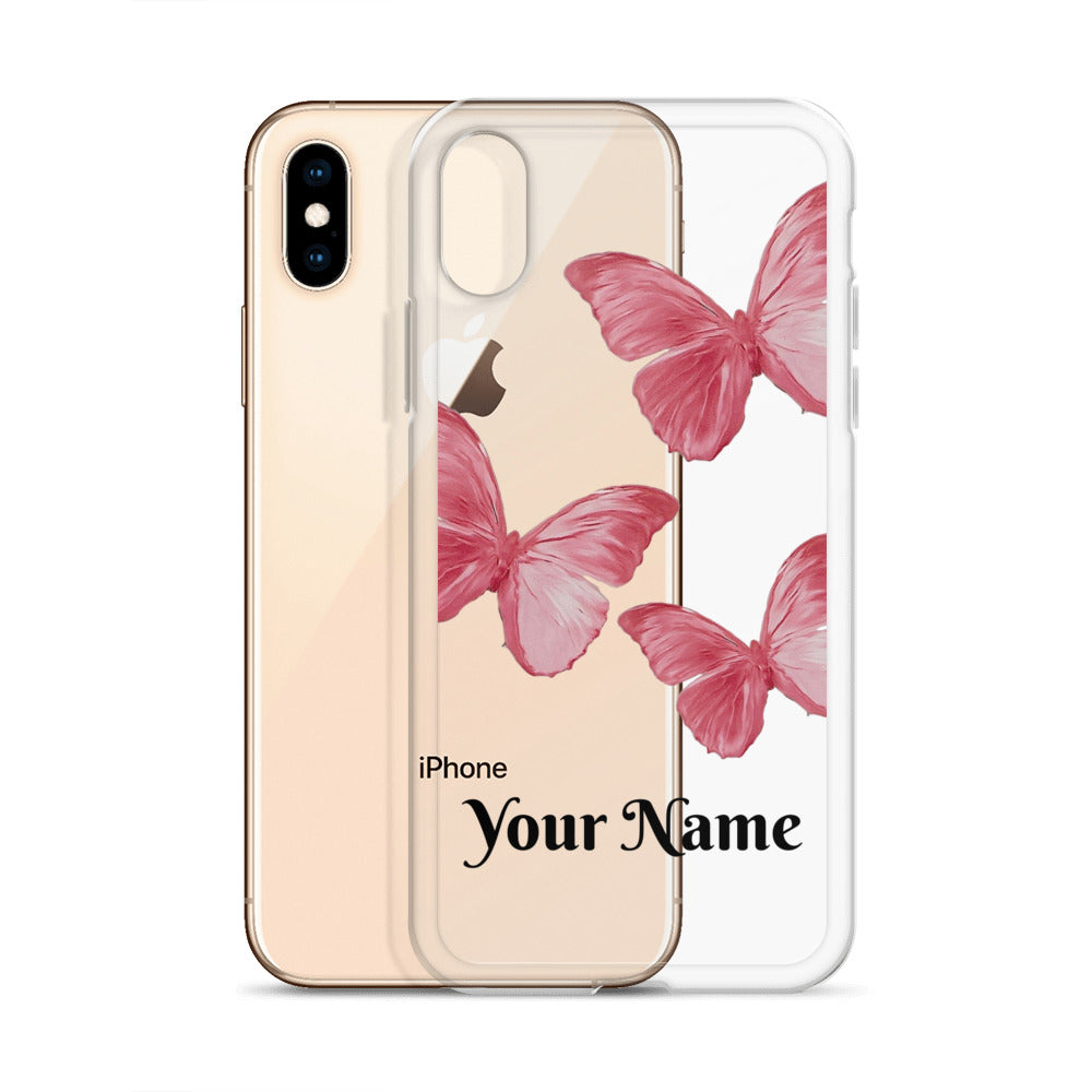 Personalized Pink Butterfly iPhone Case - Limitless Jewellery