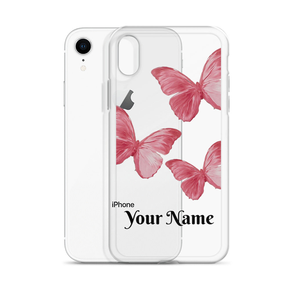 Personalized Pink Butterfly iPhone Case - Limitless Jewellery