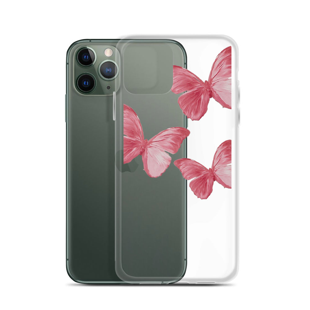 Transparent Pink Butterfly iPhone Case - Limitless Jewellery