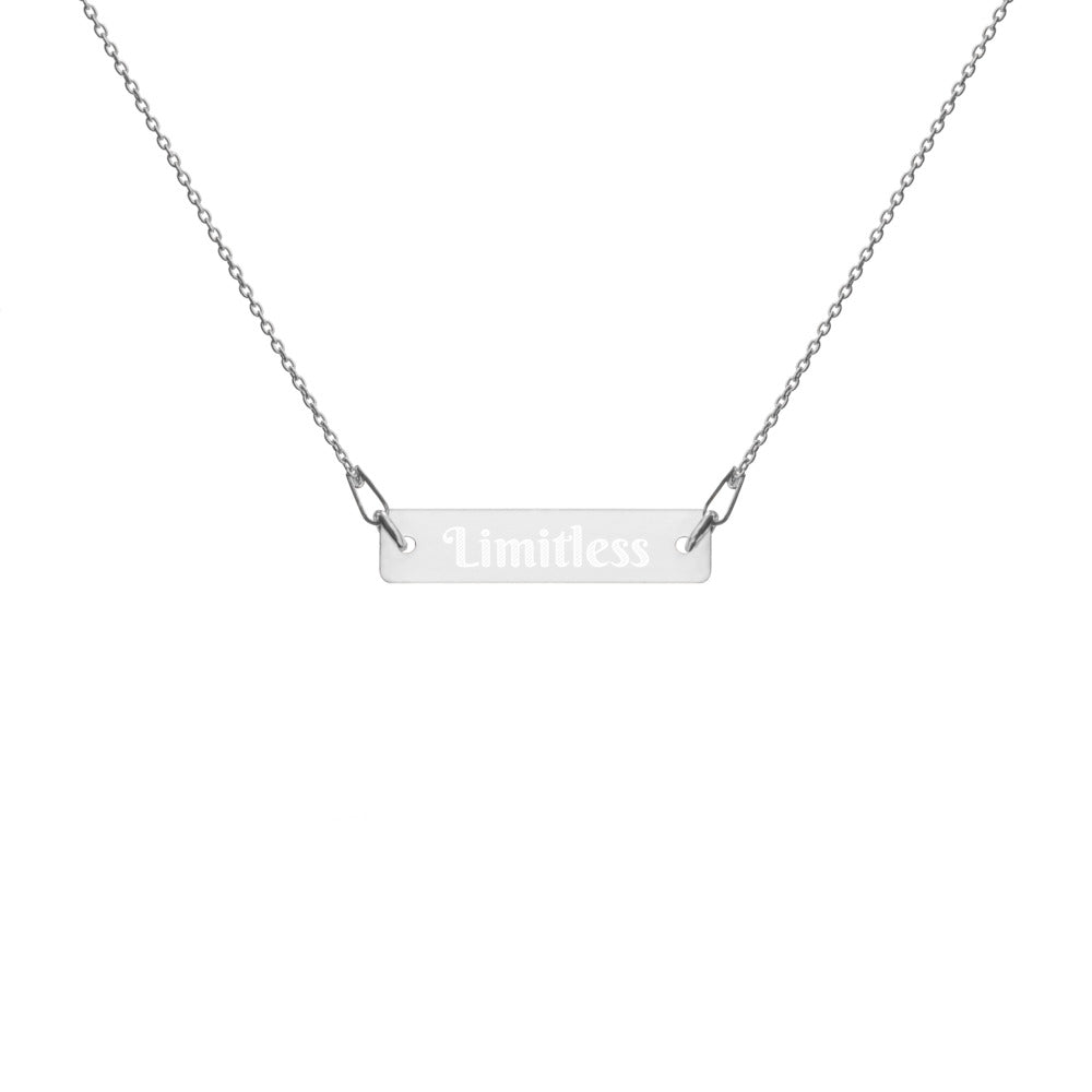 Engraved Bar Chain Necklace - Limitless Jewellery