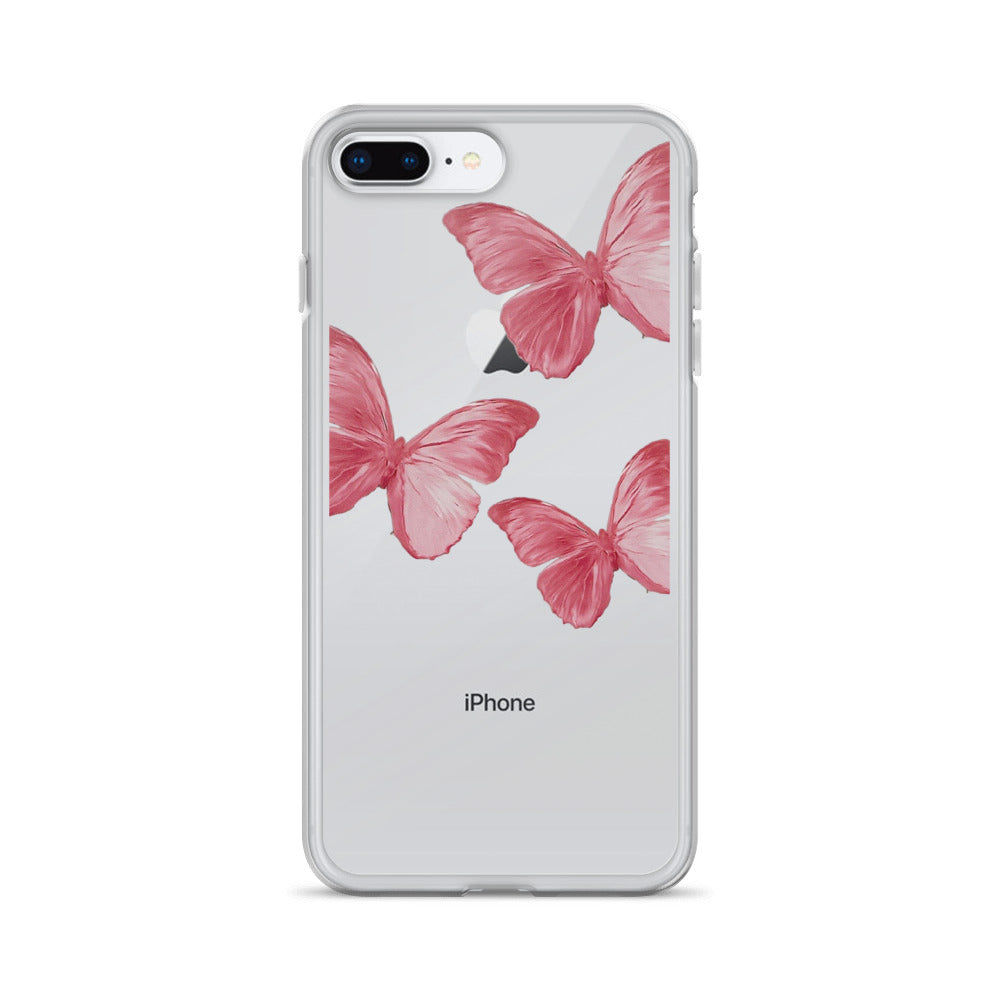 Transparent Pink Butterfly iPhone Case - Limitless Jewellery