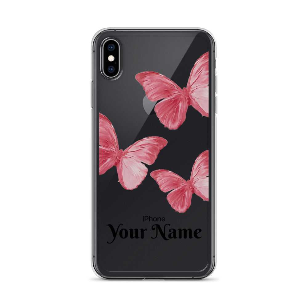 Personalized Pink Butterfly iPhone Case - Limitless Jewellery
