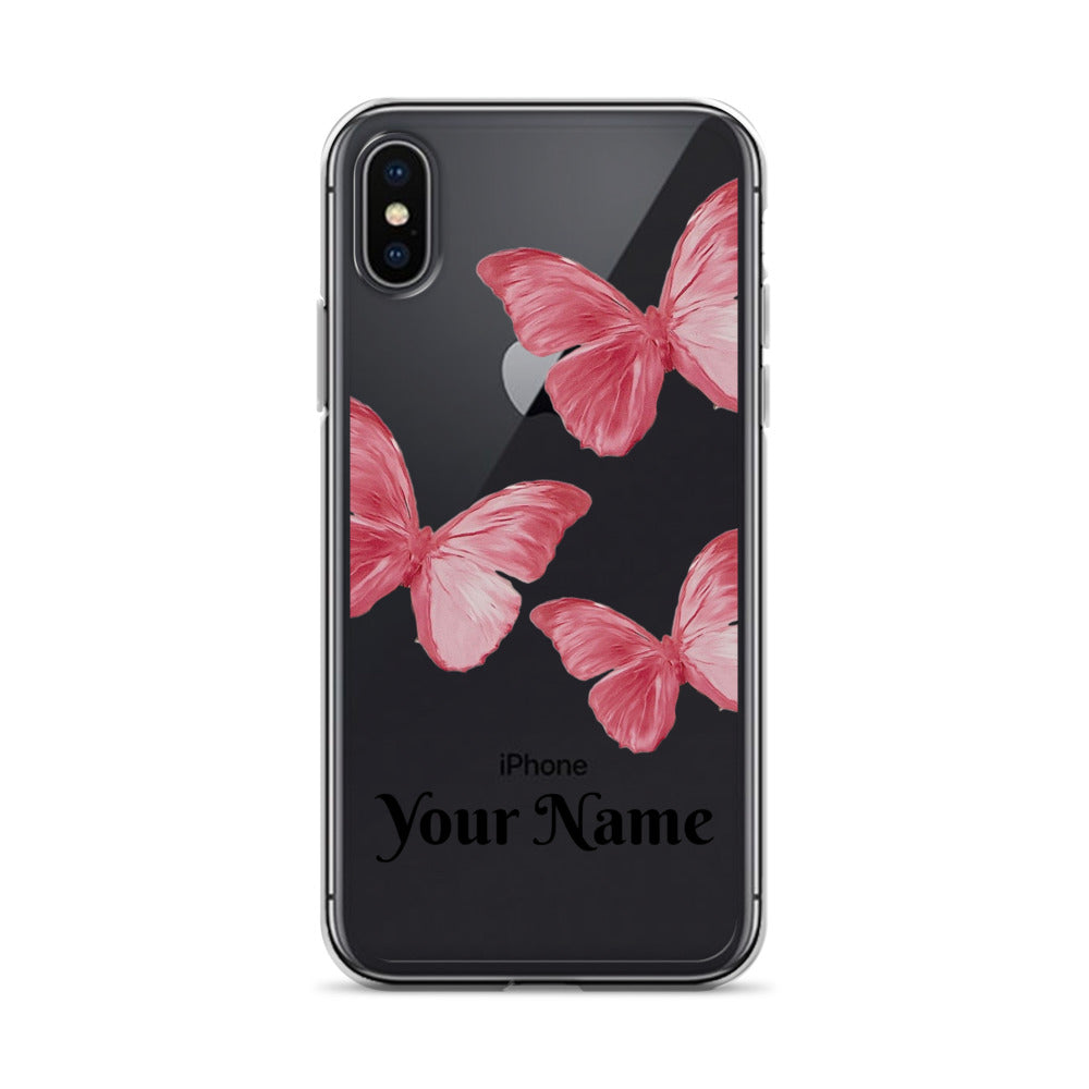 Personalized Pink Butterfly iPhone Case - Limitless Jewellery