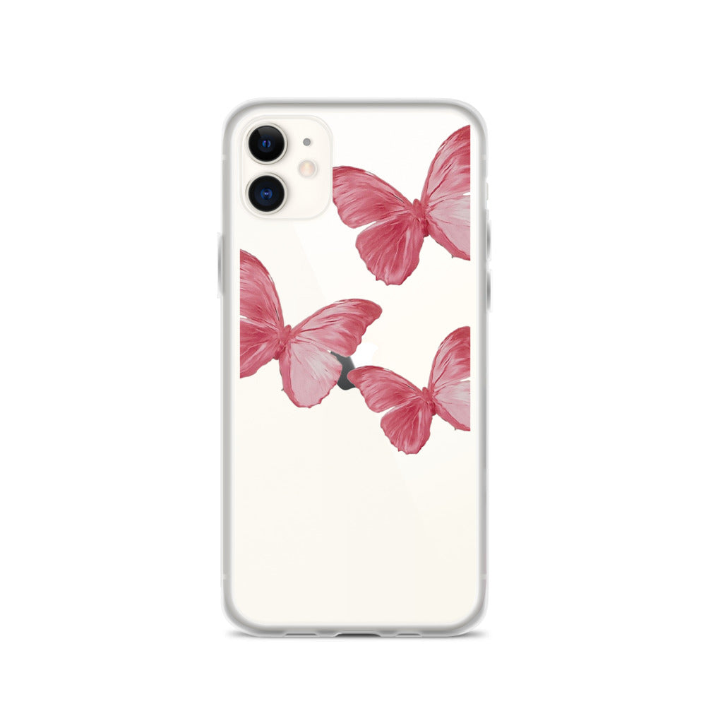 Transparent Pink Butterfly iPhone Case - Limitless Jewellery