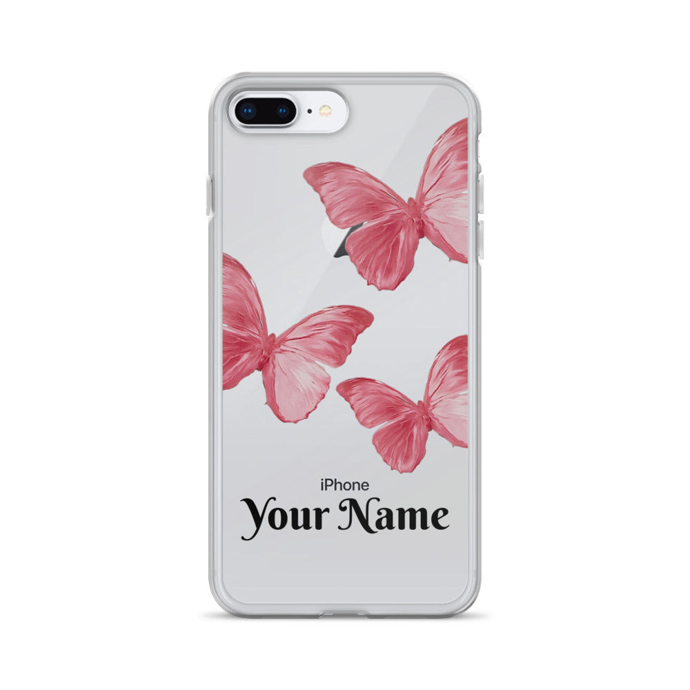 Personalized Pink Butterfly iPhone Case - Limitless Jewellery