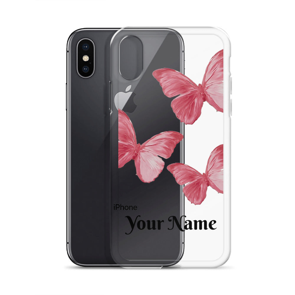 Personalized Pink Butterfly iPhone Case - Limitless Jewellery