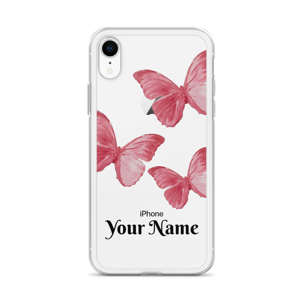 Personalized Pink Butterfly iPhone Case - Limitless Jewellery