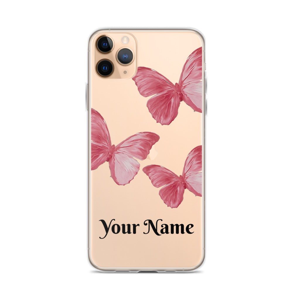Personalized Pink Butterfly iPhone Case - Limitless Jewellery