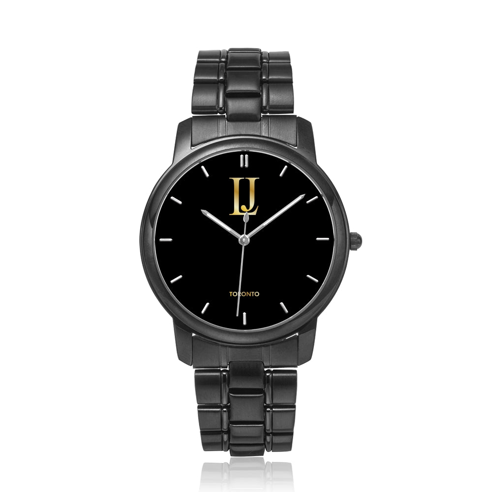 black logo stainless watch - Limitless Jewellery