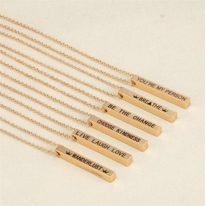 Personalized Bar Necklace - Limitless Jewellery