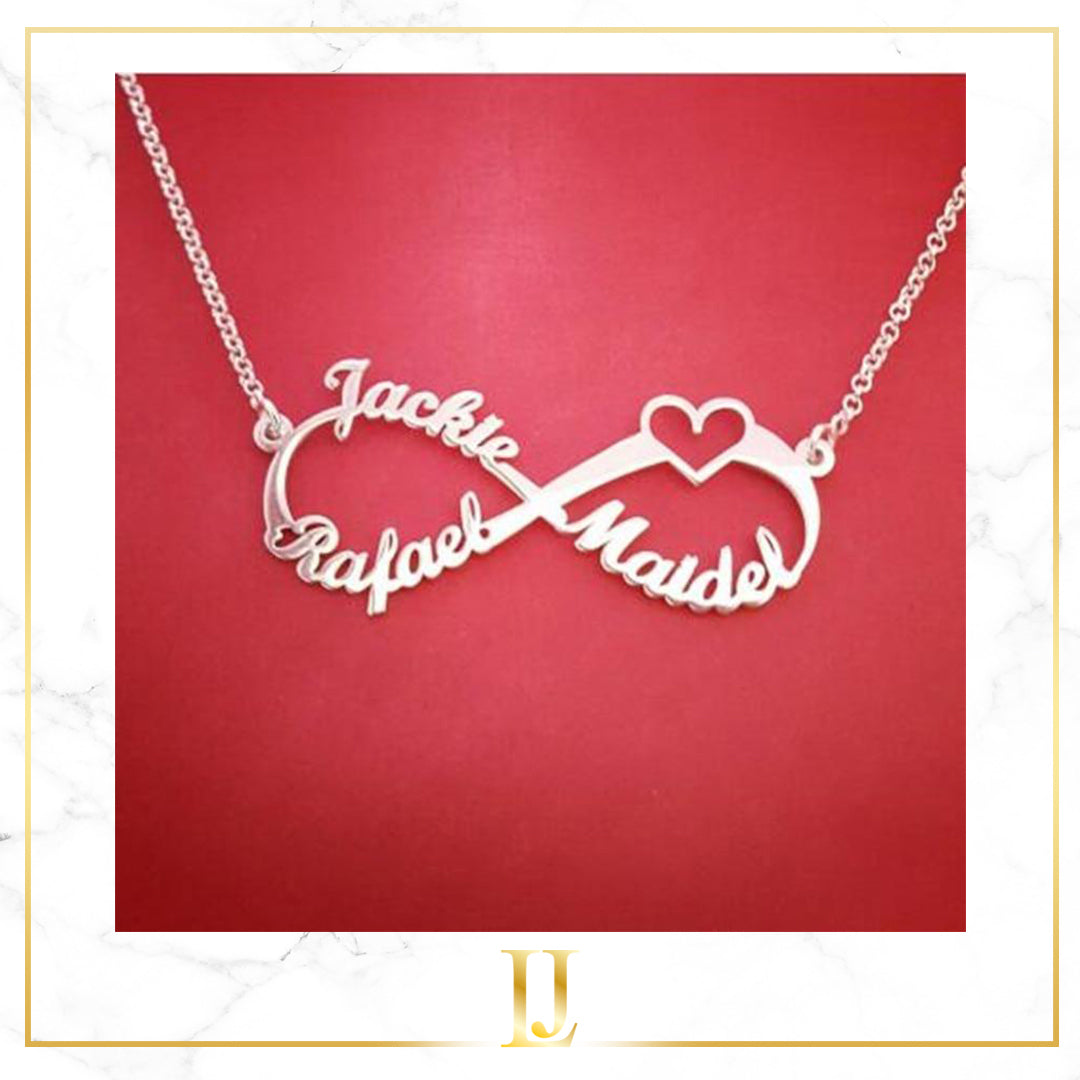 Personalized Heart Infinity Necklace - Limitless Jewellery