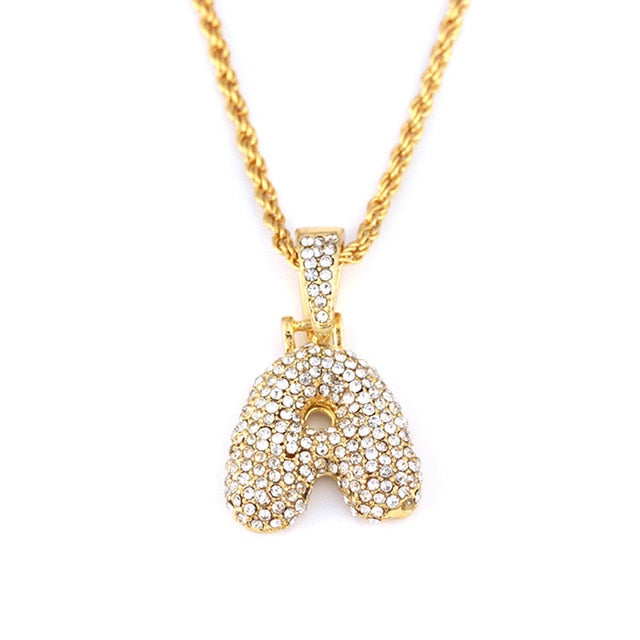 Bubble Pendant Letter Name Necklace - Limitless Jewellery