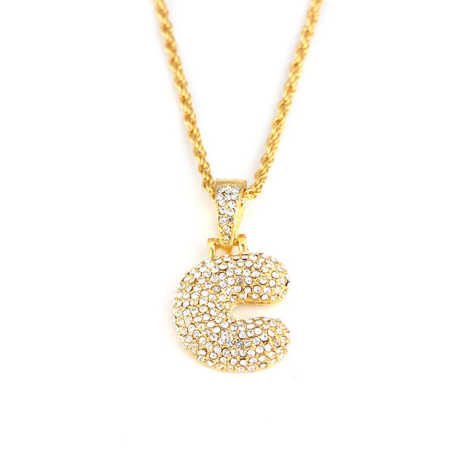 Bubble Pendant Letter Name Necklace - Limitless Jewellery