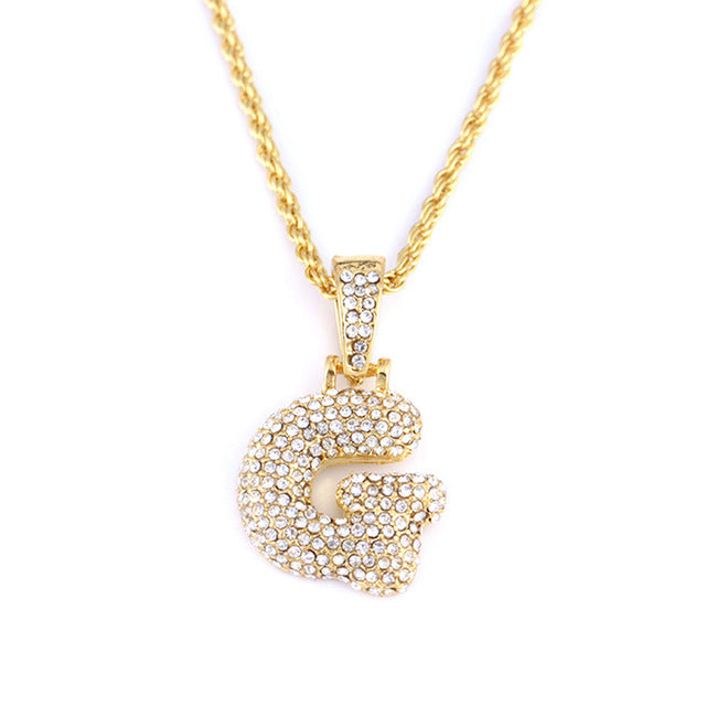 Bubble Pendant Letter Name Necklace - Limitless Jewellery
