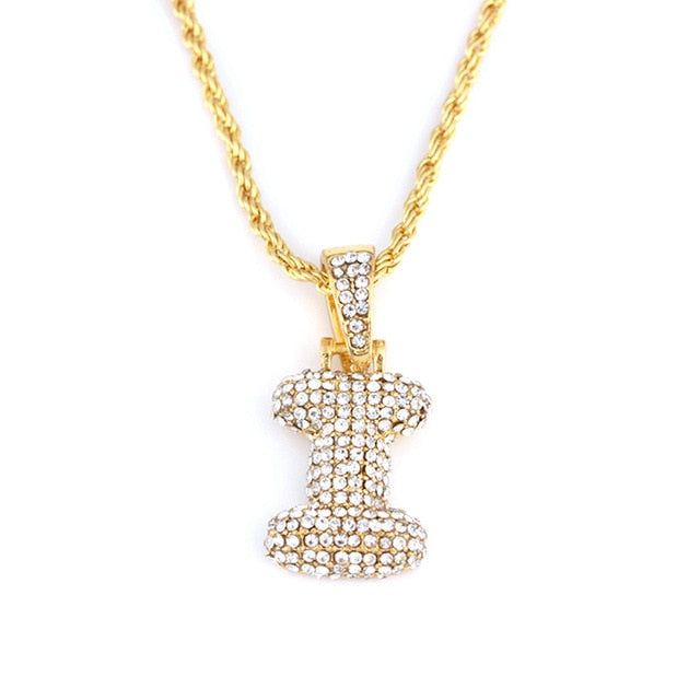 Bubble Pendant Letter Name Necklace - Limitless Jewellery
