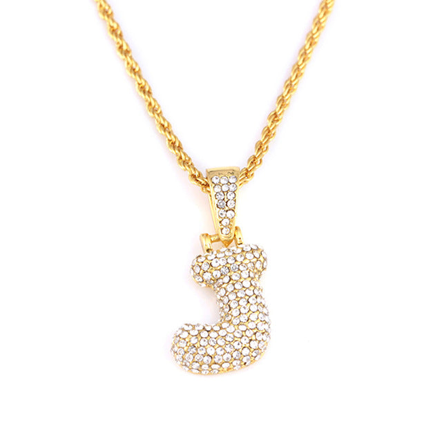 Bubble Pendant Letter Name Necklace - Limitless Jewellery