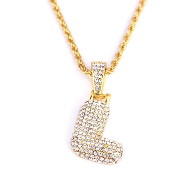 Bubble Pendant Letter Name Necklace - Limitless Jewellery