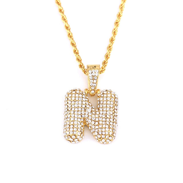 Bubble Pendant Letter Name Necklace - Limitless Jewellery