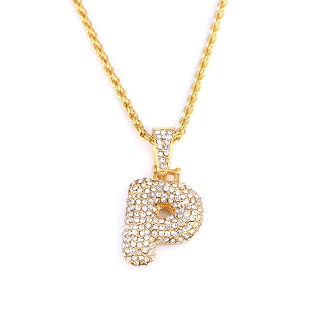 Bubble Pendant Letter Name Necklace - Limitless Jewellery