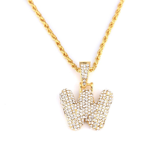 Bubble Pendant Letter Name Necklace - Limitless Jewellery