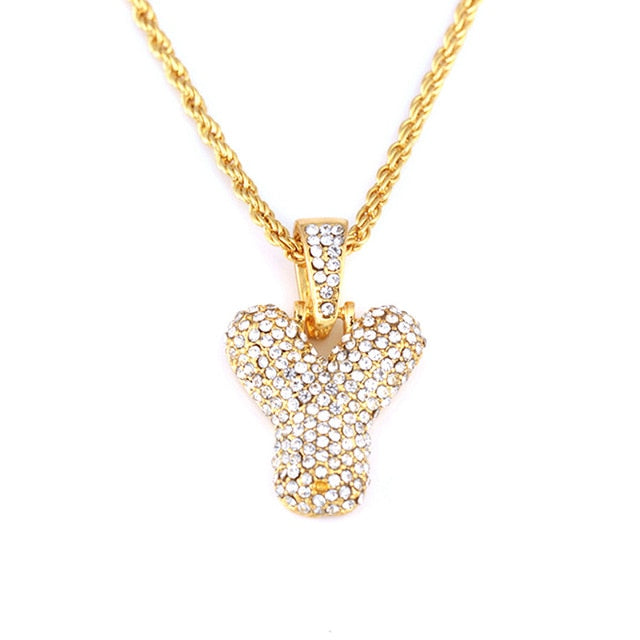 Bubble Pendant Letter Name Necklace - Limitless Jewellery