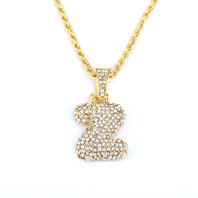 Bubble Pendant Letter Name Necklace - Limitless Jewellery