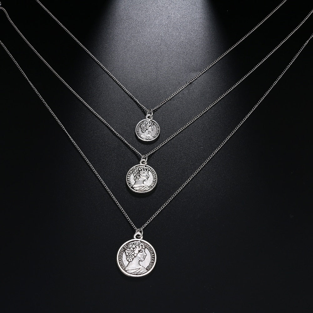 Carved Coin Necklace - Limitless Jewellery