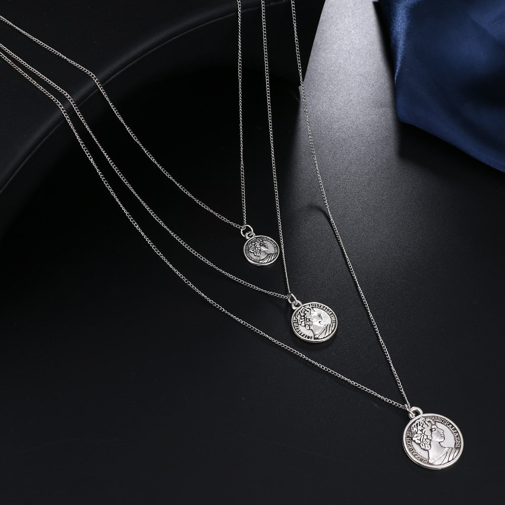 Carved Coin Necklace - Limitless Jewellery