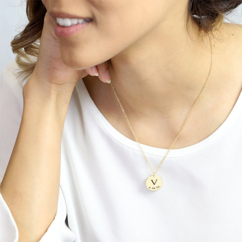 Personalized Tiny Gold Initial Necklace