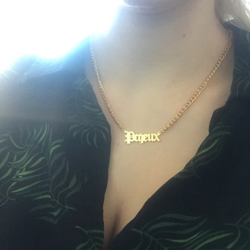 Personalized Old English Necklace - Limitless Jewellery
