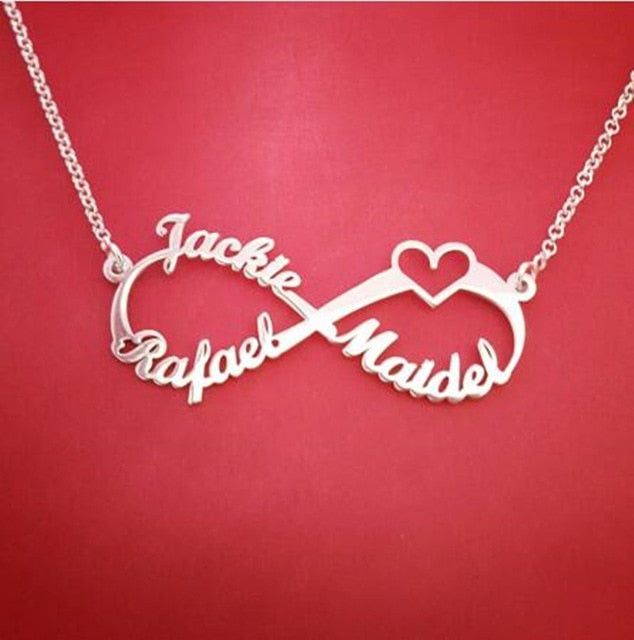 Personalized Heart Infinity Necklace - Limitless Jewellery