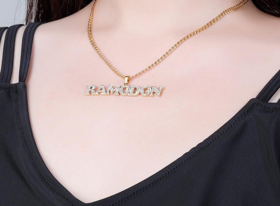 Personalized Capital Iced Out Necklace - Limitless Jewellery