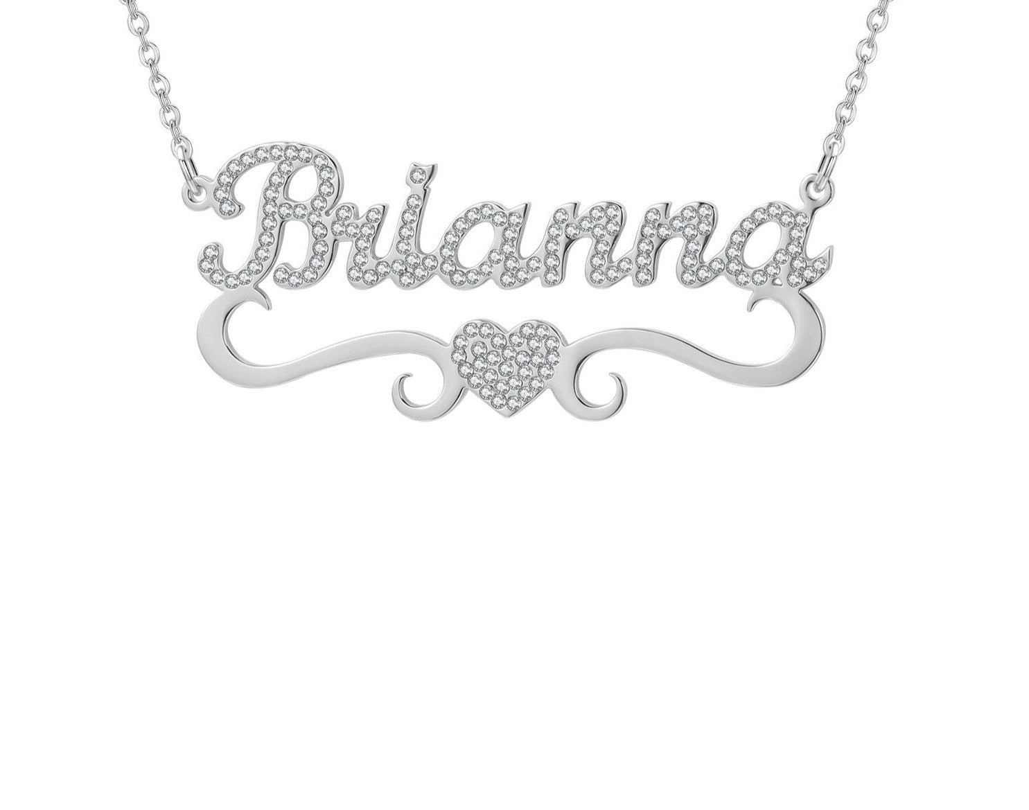 Icy Personalized Heart Necklace - Limitless Jewellery